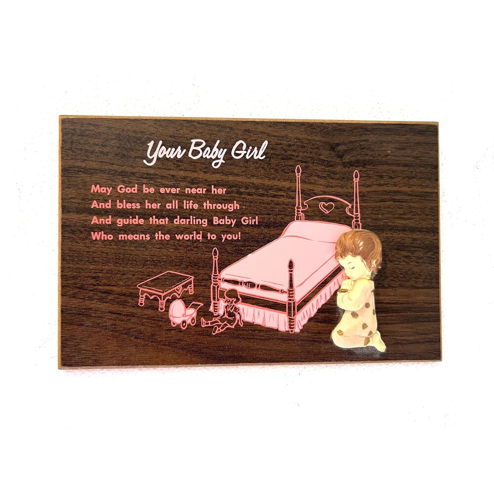 Your Baby Girl Nursery Prayer, Wall Hanging, Religious Art